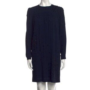 Miu Miu Shift Dress Navy Blue Size 38